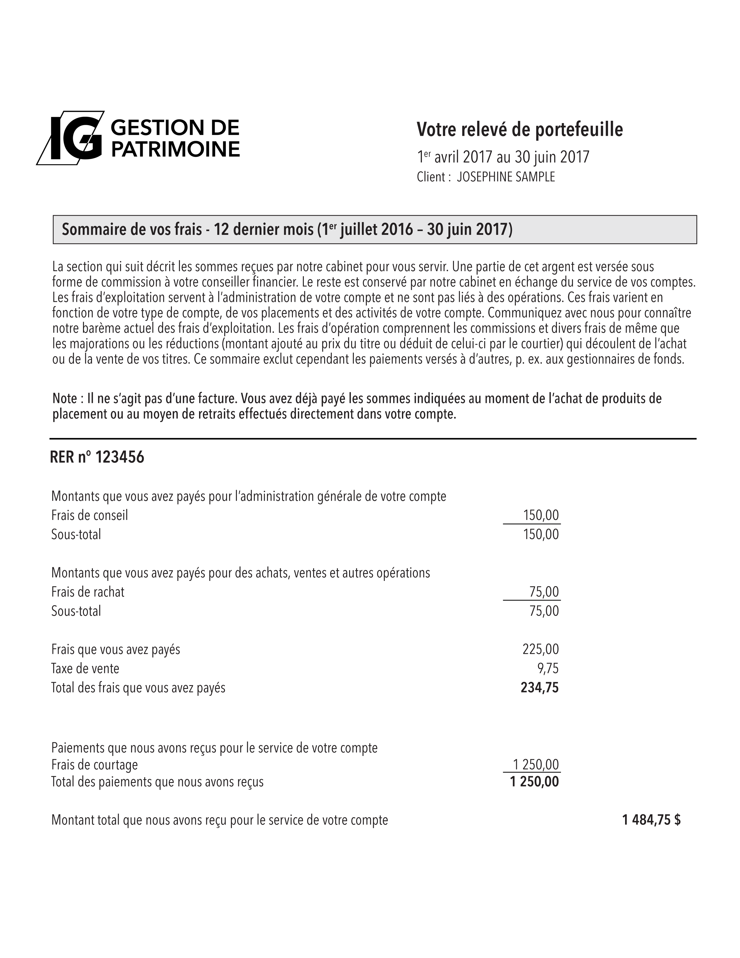 Fee Summary